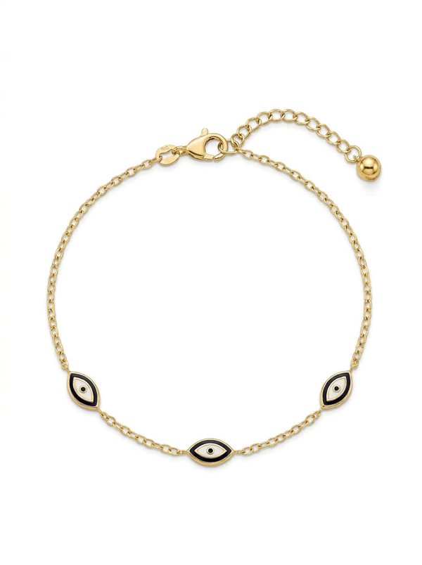 Pulsera de oro 14k con diseño de ojitos turcos Mod LM5150 - 18 cm