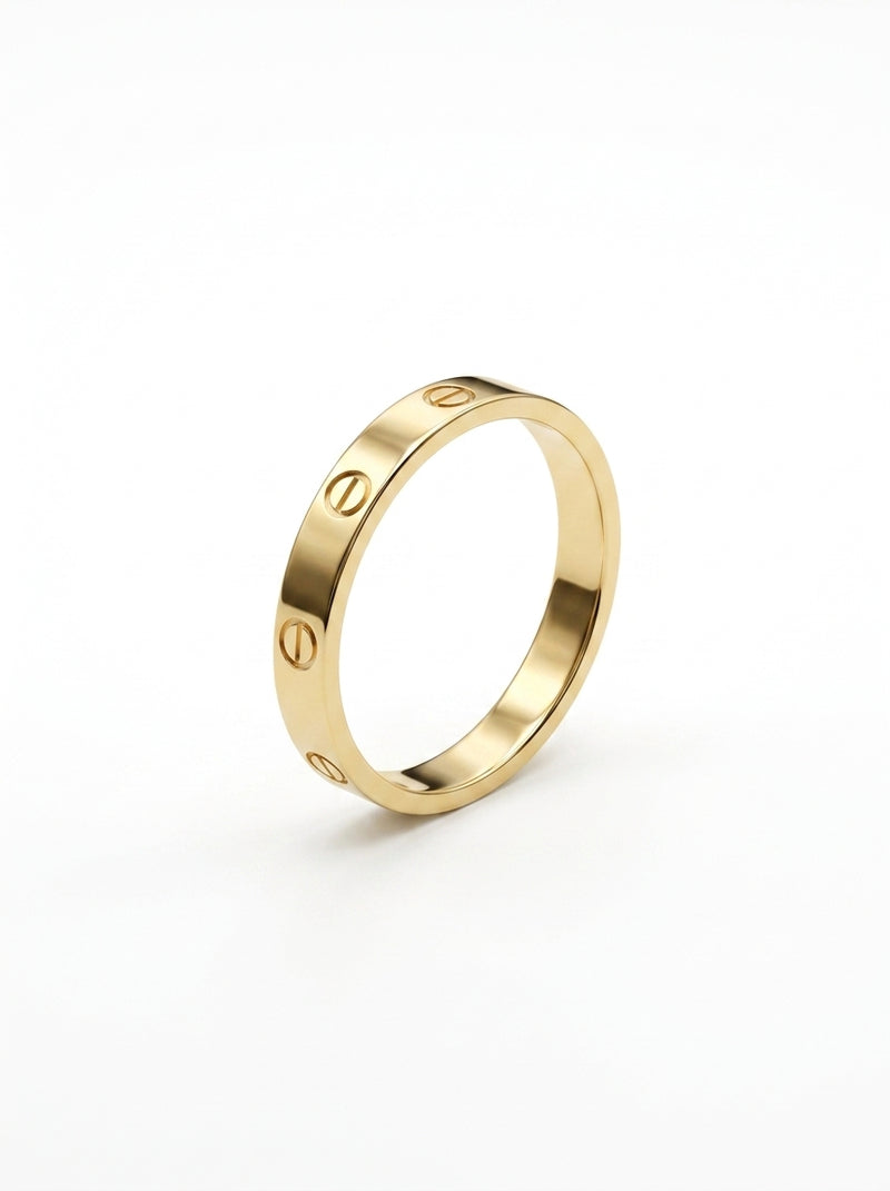 Anillo delgado de oro 10k tipo diseñador mod 5738