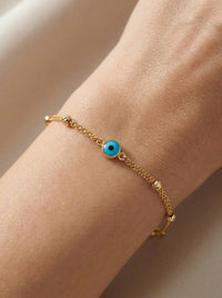 Pulsera de oro 14k diseño ojito turco Mod LM543 - 18 cm