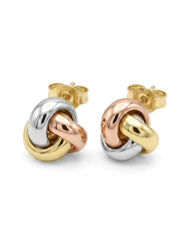 Aretes de oro florentino 14k diseño de nudo Mod LM5149 - 1 cm