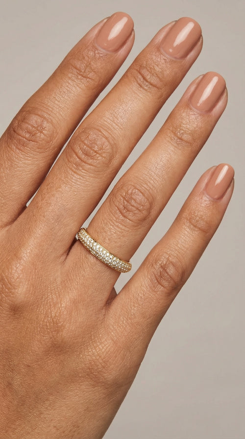 Anillo media churumbela de oro 14k Mod. 010046