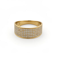 Anillo Banda Ancha Pavé de Circonias en Oro 14k