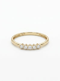 Anillo de oro 14k diseño de cinco deseos con circonias Mod 5782