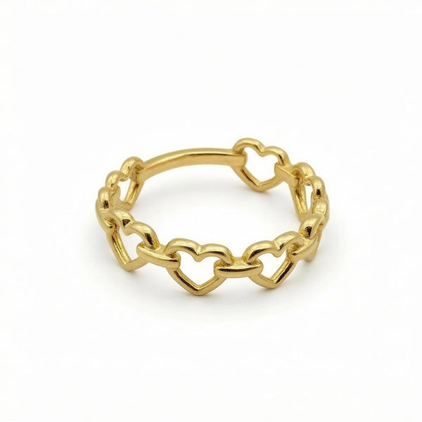 Anillo de oro 14k diseño siluetas de Corazones Mod LM5118