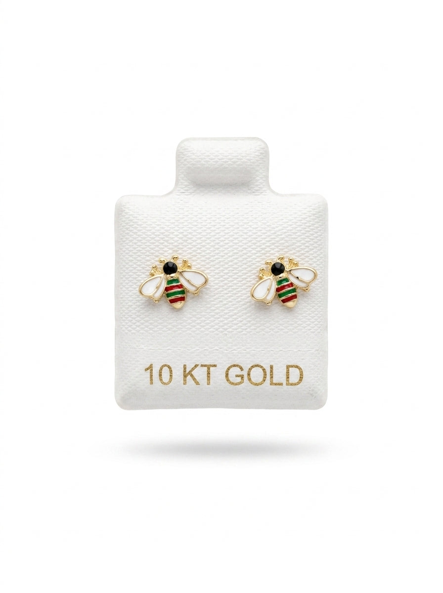 Broquel de oro 10k delgado tipo diseñador (de bolitas) Mod 5644