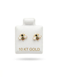 Broquel de oro 10k delgado tipo diseñador (de bolitas) Mod 5644