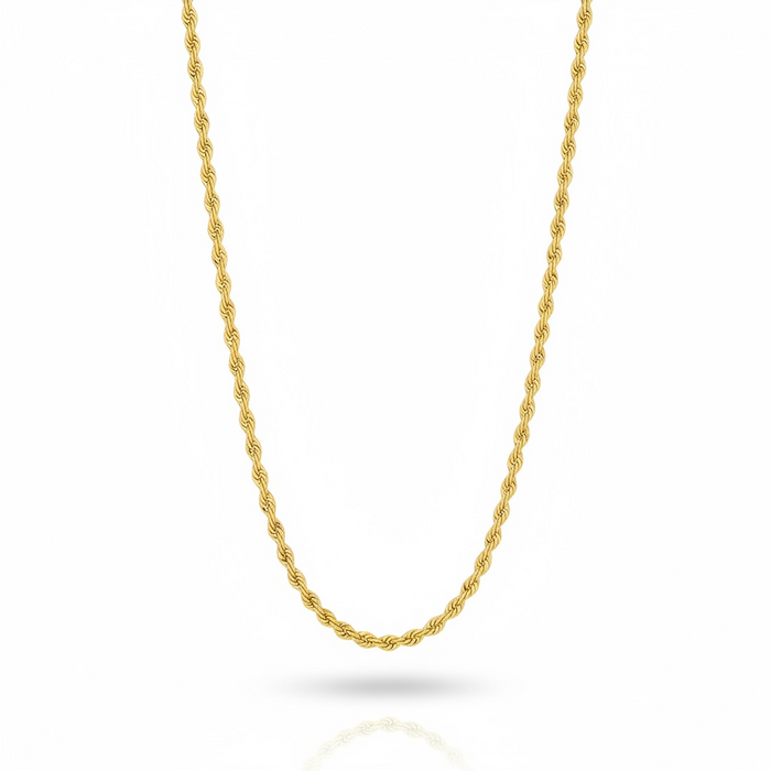 Cadena de oro 14k tejido torsal - 4 mm