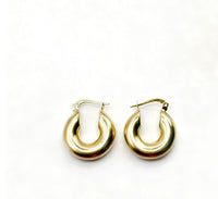 Arracadas tubulares lisas de oro 14k Mod 422033