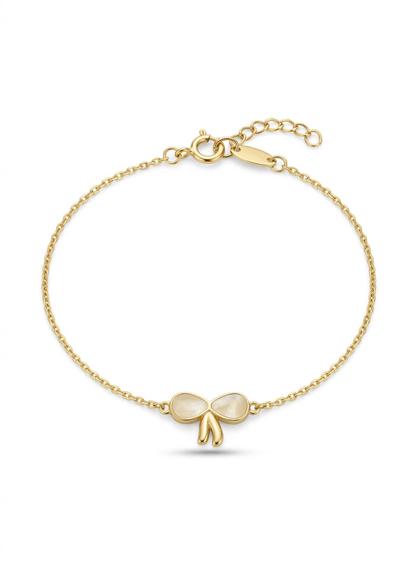 Pulsera de oro 14k diseño de moño Mod LM5265 - 18 cm