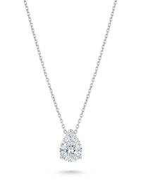 Gargantilla de oro blanco 14k diseño gota de diamante de laboratorio Mod 5473 - 50 cm