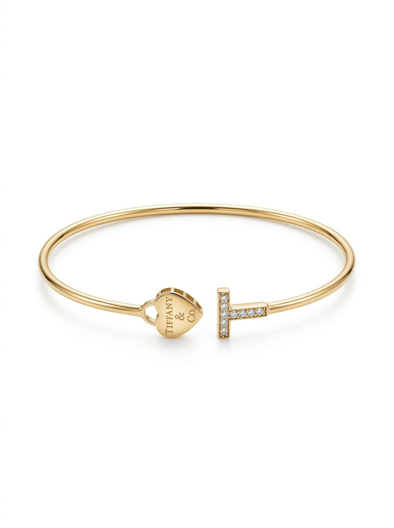 Brazalete de oro 14k tipo diseñador hueco Mod 5542 - 18 cm