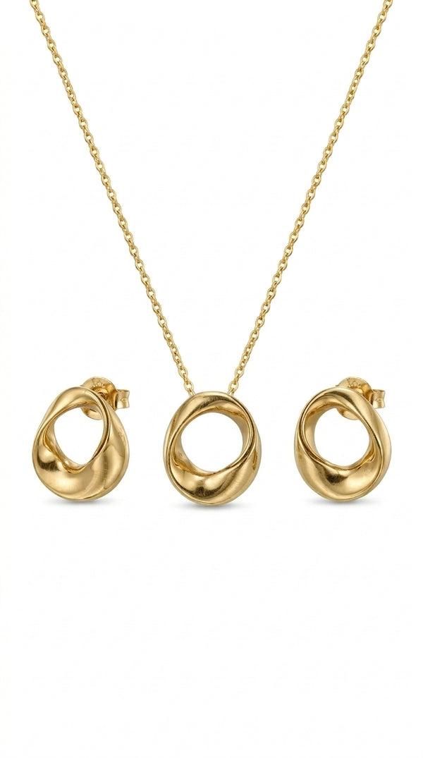 Set ovalado en oro 14k Mod. LM5082