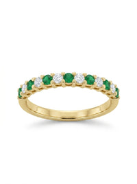 Media churumbela de oro 14k de diamantes y esmeraldas naturales Mod LM5300