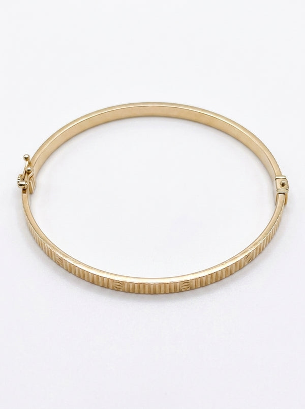 Aro delgado de oro 14k tipo diseñador hueco Mod LL5170 - 18 cm x 3 mm