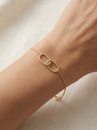 Pulsera de oro 14k diseño de eslabón Mod LM542 - 18 cm