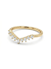 Anillo de oro 14k diseño Chevron con diamantes naturales Mod 5472