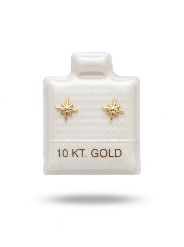 Broquel de oro 10k delgado diseño estrella de Belén lustrada (de bolitas) Mod 5678