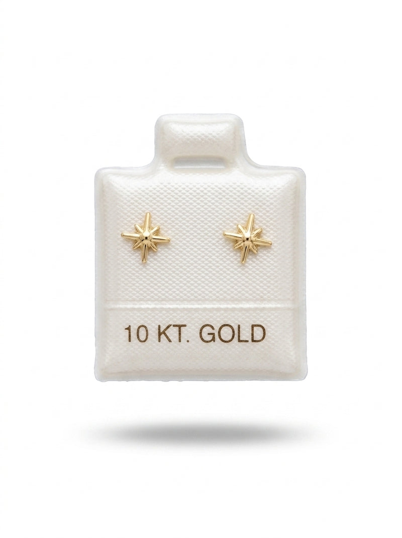 Broquel de oro 10k delgado diseño estrella de Belén lustrada (de bolitas) Mod 5678
