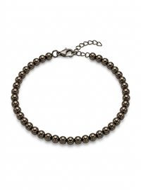 Pulsera de oro negro 14k diseño de bolitas hueca Mod 5495 - 18 cm