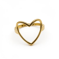 Anillo silueta de corazón de oro 10k