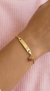 Esclava de fresa de oro 14k 12/14 cm