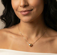 Gargantilla de corazón inflado en oro amarillo 14k