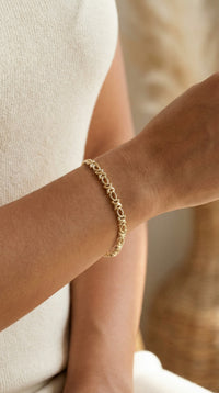 Pulsera Oro 10K Diseño Imperial - 18 cm
