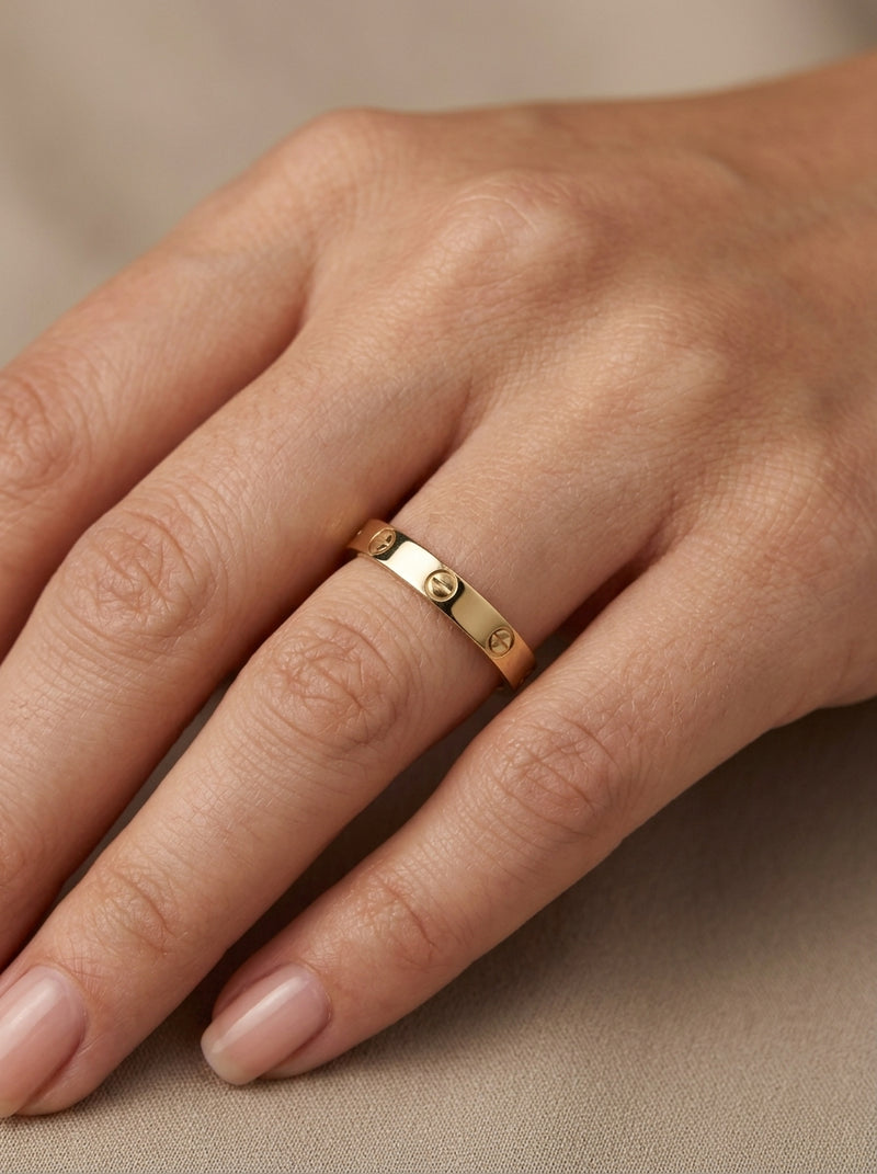 Anillo delgado de oro 10k tipo diseñador mod 5738