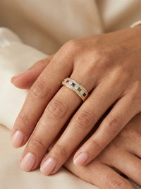 Anillo de oro 14k diseño jardín de luz con circonias mod 5817