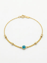 Pulsera de oro 14k diseño ojito turco Mod LM543 - 18 cm