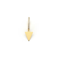 Aretes de triangulo con circonia de oro 14k