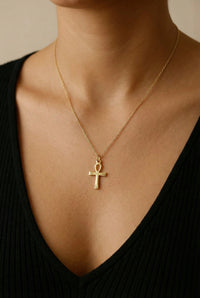 Cruz egipcia ankh oro 14k - 1.7 cm