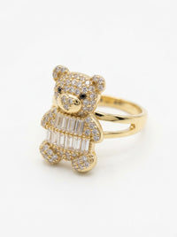 Anillo de oro 14k diseño de oso blanco Mod 5873 1.5 cm