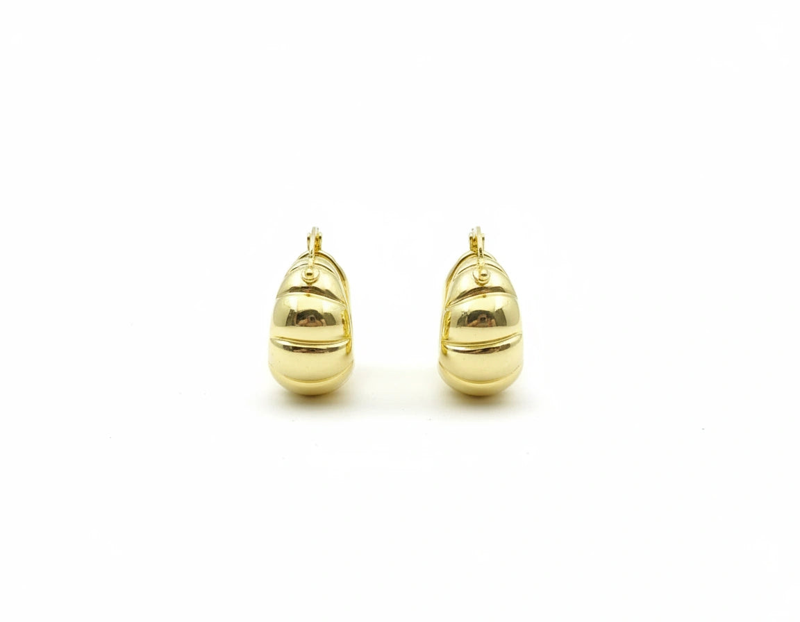Arracadas bombé de oro 14k