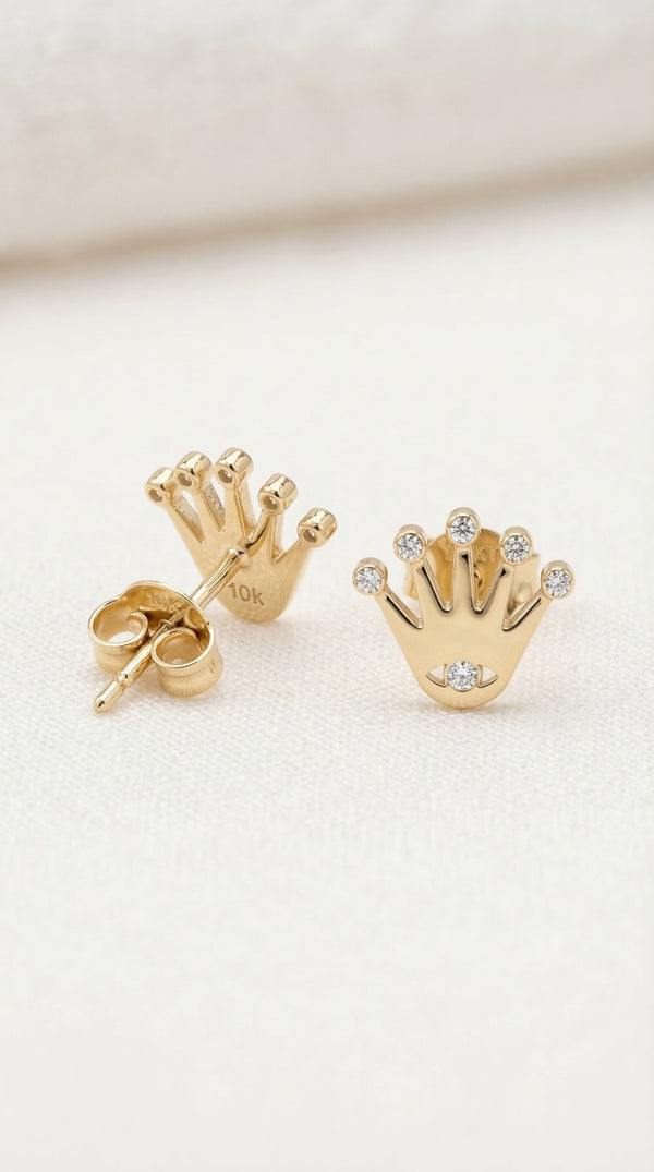 Aretes de 10k de corona Mod. LM5009