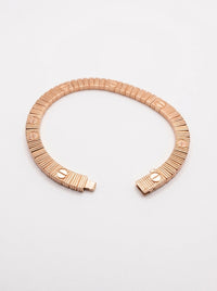 Brazalete de oro rosa 10k tipo diseñador mod 5876 - 18 cm x 6.5mm