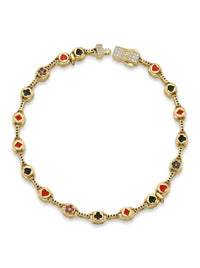 Pulsera de oro de 14k diseño poker modelo 5134 - 21Cm