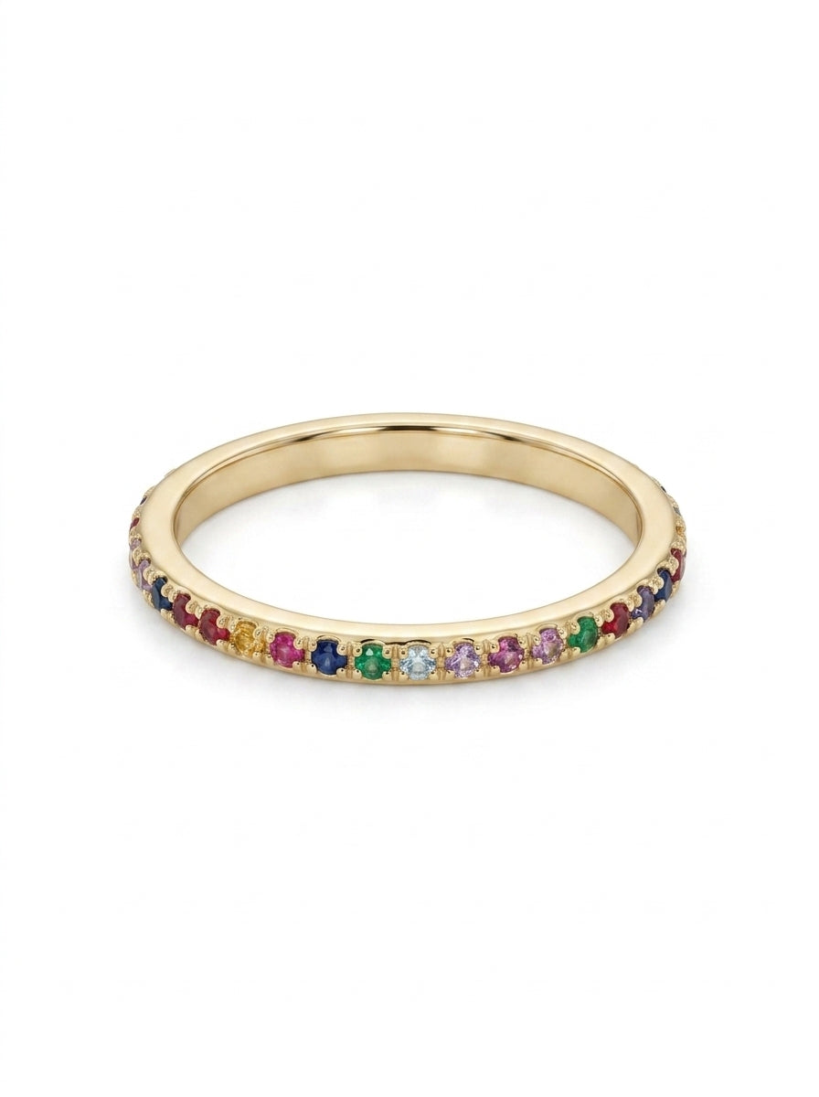Media churumbela de oro 14k diseño alegría infinita con circonias mod 5814