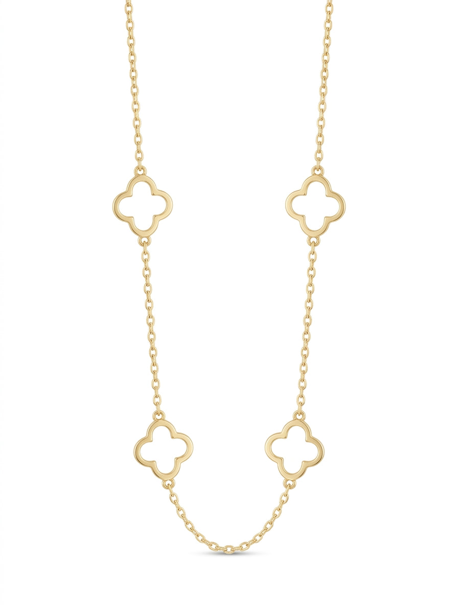 Gargantilla de oro 14k diseño silueta de trébol mod 5592 - 45 cm