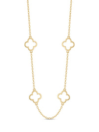 Gargantilla de oro 14k diseño silueta de trébol mod 5592 - 45 cm