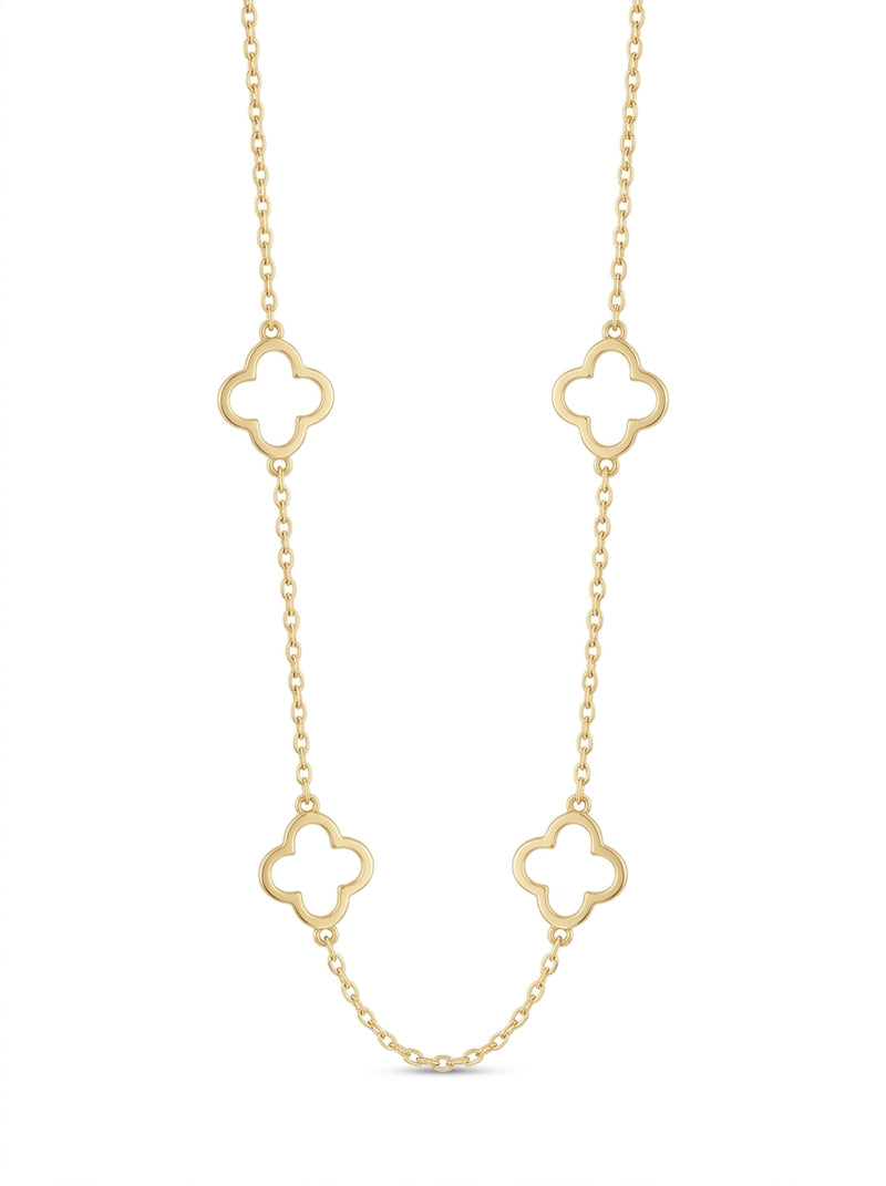 Gargantilla de oro 14k diseño silueta de trébol mod 5592 - 45 cm