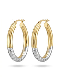 Arracadas de oro 14k bicolor Mod LM5194 - 1.8 cm