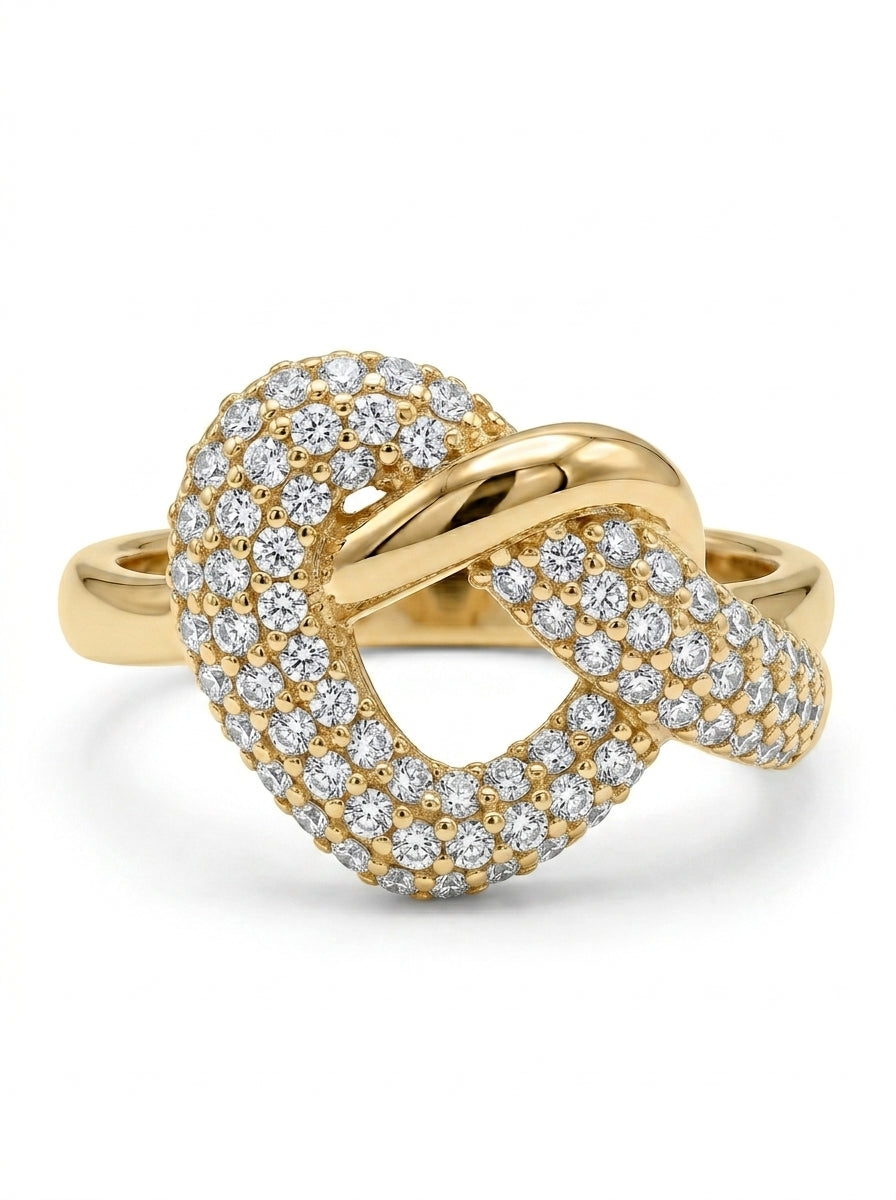 Anillo de oro 10k diseño de nudo de corazón Mod 5527