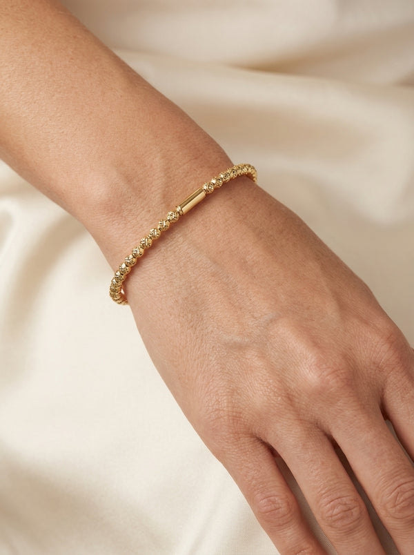 Brazalete de oro 14k hueco flexible  Mod LM5228