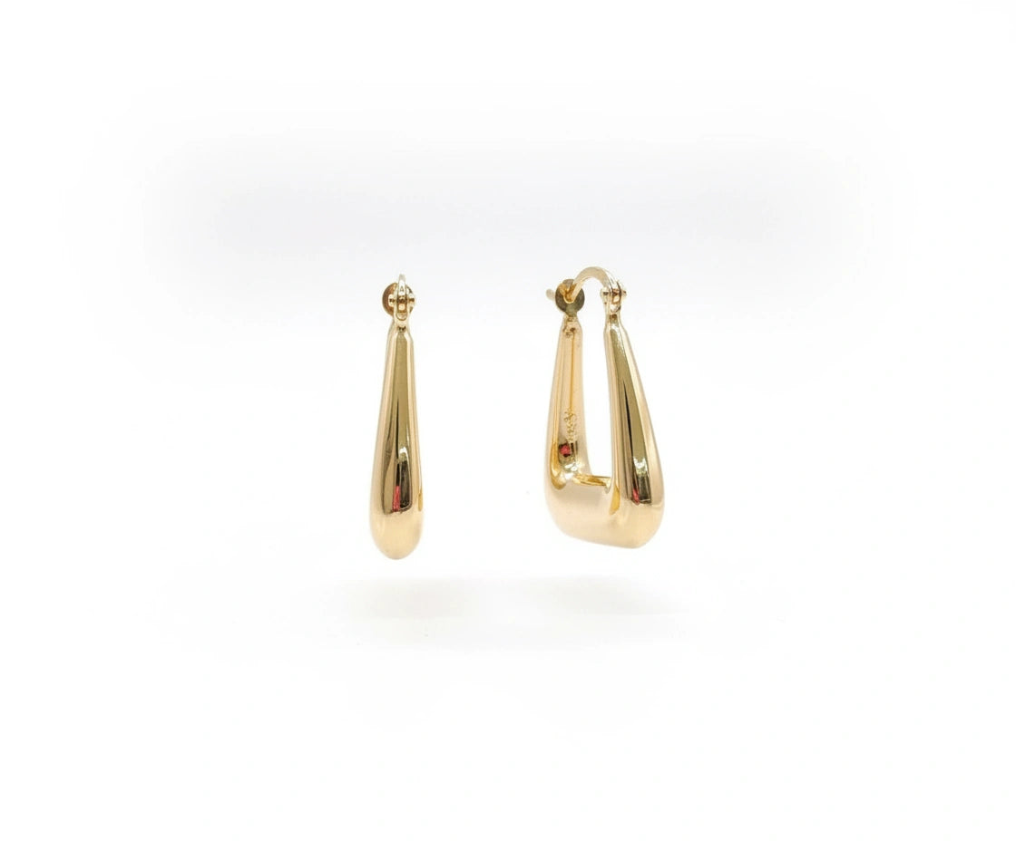 Arracadas acabado espejo de oro 14k