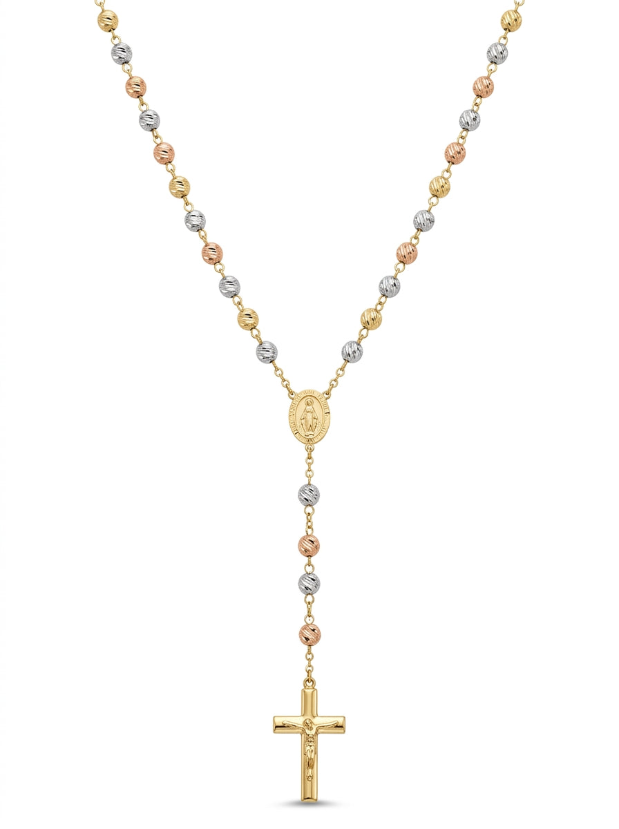 Rosario de oro florentino 14k para caballero Mod 5537- 70 cm