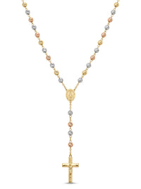 Rosario de oro florentino 14k para caballero Mod 5537- 70 cm
