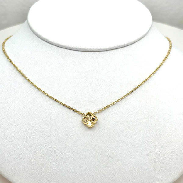Gargantilla de trébol mediano de Oro 14k
