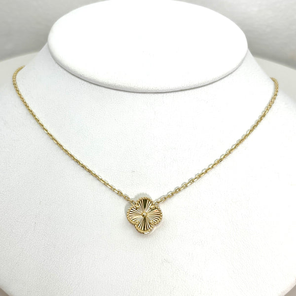 Gargantilla de trébol grande de Oro 14k