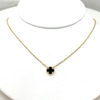 Gargantilla de Oro 14k Trébol de onix